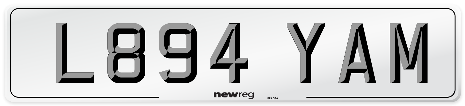 L894 YAM Number Plate from New Reg